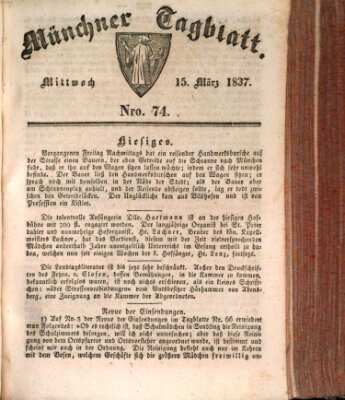 Münchener Tagblatt Mittwoch 15. März 1837