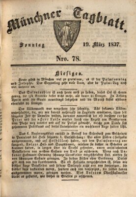 Münchener Tagblatt Sonntag 19. März 1837