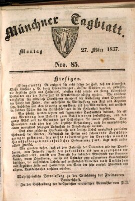 Münchener Tagblatt Montag 27. März 1837