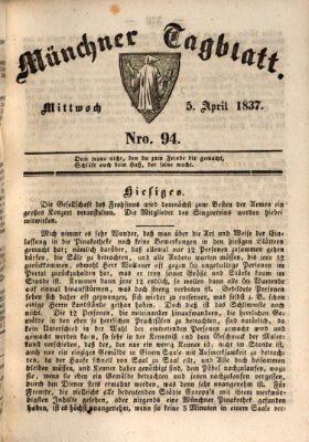 Münchener Tagblatt Mittwoch 5. April 1837