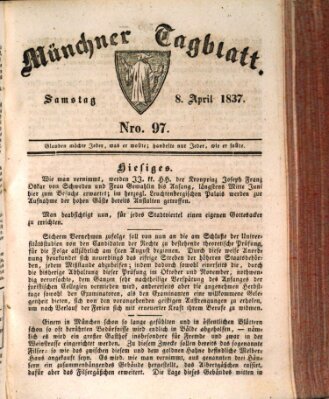 Münchener Tagblatt Samstag 8. April 1837