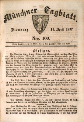 Münchener Tagblatt Dienstag 11. April 1837