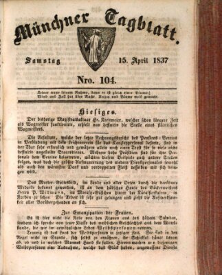 Münchener Tagblatt Samstag 15. April 1837