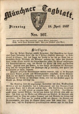 Münchener Tagblatt Dienstag 18. April 1837