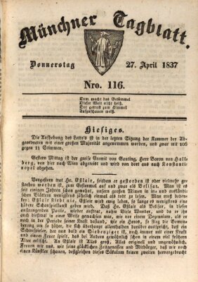 Münchener Tagblatt Donnerstag 27. April 1837