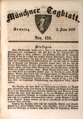 Münchener Tagblatt Samstag 3. Juni 1837