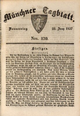 Münchener Tagblatt Donnerstag 22. Juni 1837