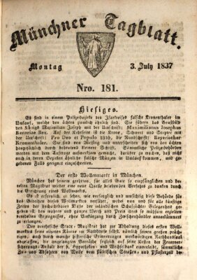 Münchener Tagblatt Montag 3. Juli 1837