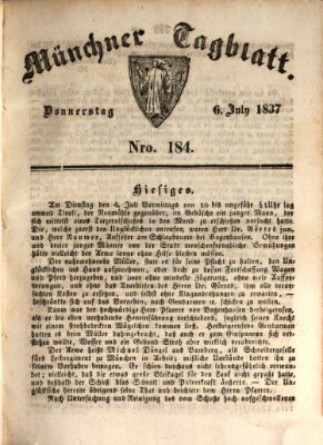 Münchener Tagblatt Donnerstag 6. Juli 1837