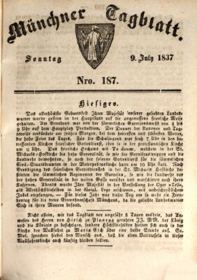 Münchener Tagblatt Sonntag 9. Juli 1837