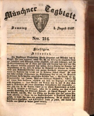 Münchener Tagblatt Samstag 5. August 1837