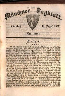 Münchener Tagblatt Freitag 11. August 1837