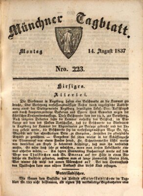 Münchener Tagblatt Montag 14. August 1837