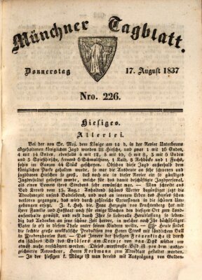 Münchener Tagblatt Donnerstag 17. August 1837