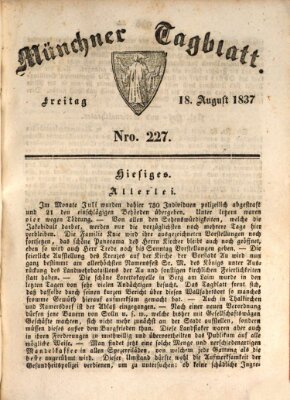 Münchener Tagblatt Freitag 18. August 1837