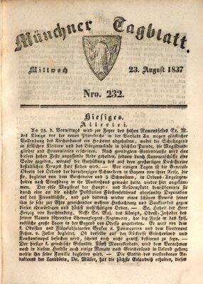 Münchener Tagblatt Mittwoch 23. August 1837