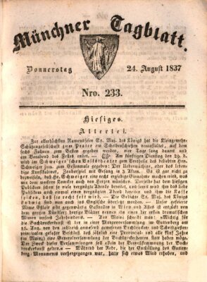 Münchener Tagblatt Donnerstag 24. August 1837