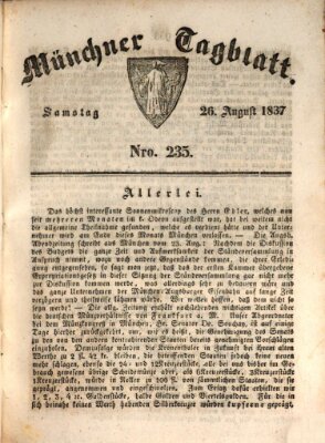 Münchener Tagblatt Samstag 26. August 1837