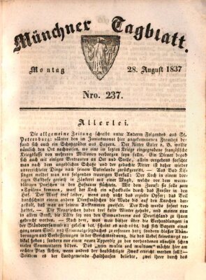 Münchener Tagblatt Montag 28. August 1837