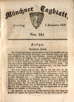 Münchener Tagblatt Freitag 1. September 1837