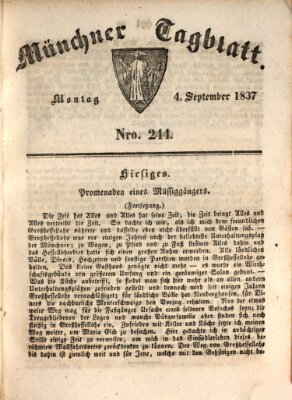 Münchener Tagblatt Montag 4. September 1837