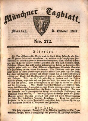 Münchener Tagblatt Montag 2. Oktober 1837