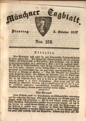 Münchener Tagblatt Dienstag 3. Oktober 1837