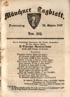 Münchener Tagblatt Donnerstag 12. Oktober 1837