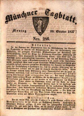 Münchener Tagblatt Montag 16. Oktober 1837