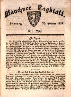 Münchener Tagblatt Sonntag 29. Oktober 1837