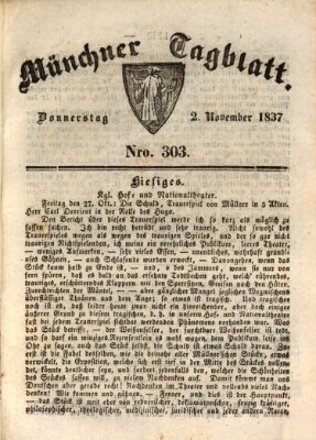 Münchener Tagblatt Donnerstag 2. November 1837