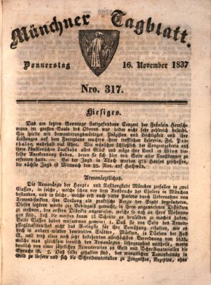 Münchener Tagblatt Donnerstag 16. November 1837