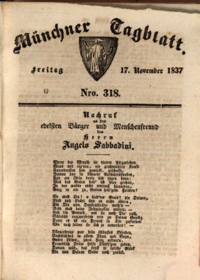 Münchener Tagblatt Freitag 17. November 1837