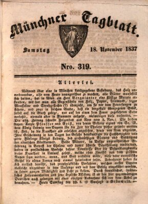 Münchener Tagblatt Samstag 18. November 1837