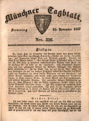 Münchener Tagblatt Samstag 25. November 1837