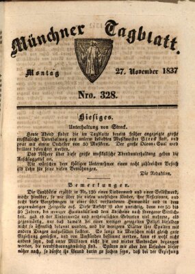 Münchener Tagblatt Montag 27. November 1837