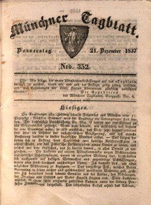 Münchener Tagblatt Donnerstag 21. Dezember 1837