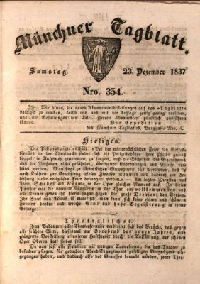 Münchener Tagblatt Samstag 23. Dezember 1837