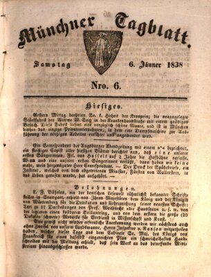 Münchener Tagblatt Samstag 6. Januar 1838