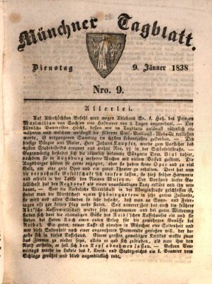 Münchener Tagblatt Dienstag 9. Januar 1838