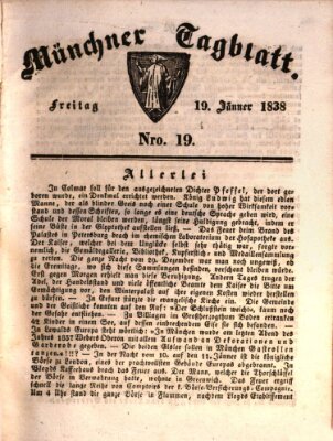 Münchener Tagblatt Freitag 19. Januar 1838