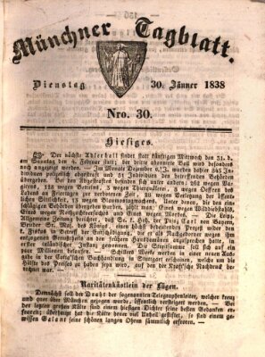 Münchener Tagblatt Dienstag 30. Januar 1838