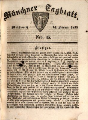 Münchener Tagblatt Mittwoch 14. Februar 1838