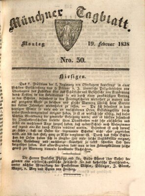 Münchener Tagblatt Montag 19. Februar 1838