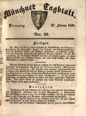 Münchener Tagblatt Dienstag 27. Februar 1838