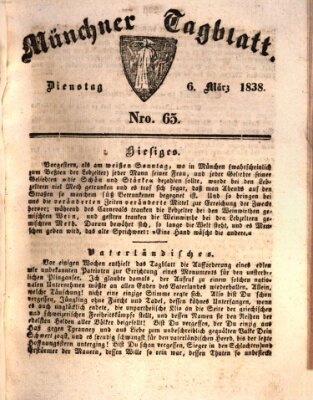 Münchener Tagblatt Dienstag 6. März 1838