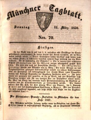 Münchener Tagblatt Sonntag 11. März 1838