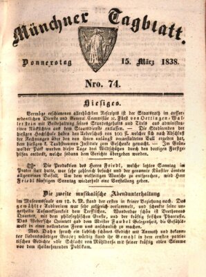 Münchener Tagblatt Donnerstag 15. März 1838