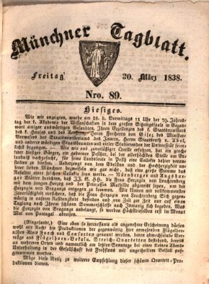 Münchener Tagblatt Freitag 30. März 1838