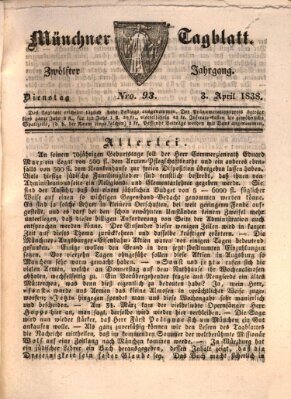 Münchener Tagblatt Dienstag 3. April 1838